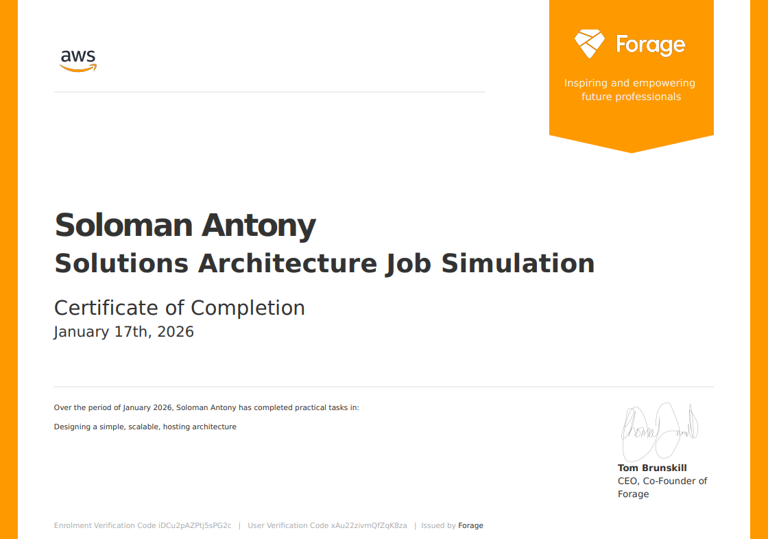 Solutions Architecture Job Simulation
